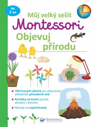 Můj velký sešit Montessori objevuj přírodu kniha + hrací karty