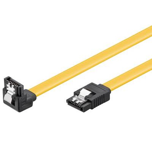 Kabel k HDD PremiumCord 0,2m SATA 3.0 datový kabel 1.5GBs / 3GBs / 6GBs, kov.západka, 90°