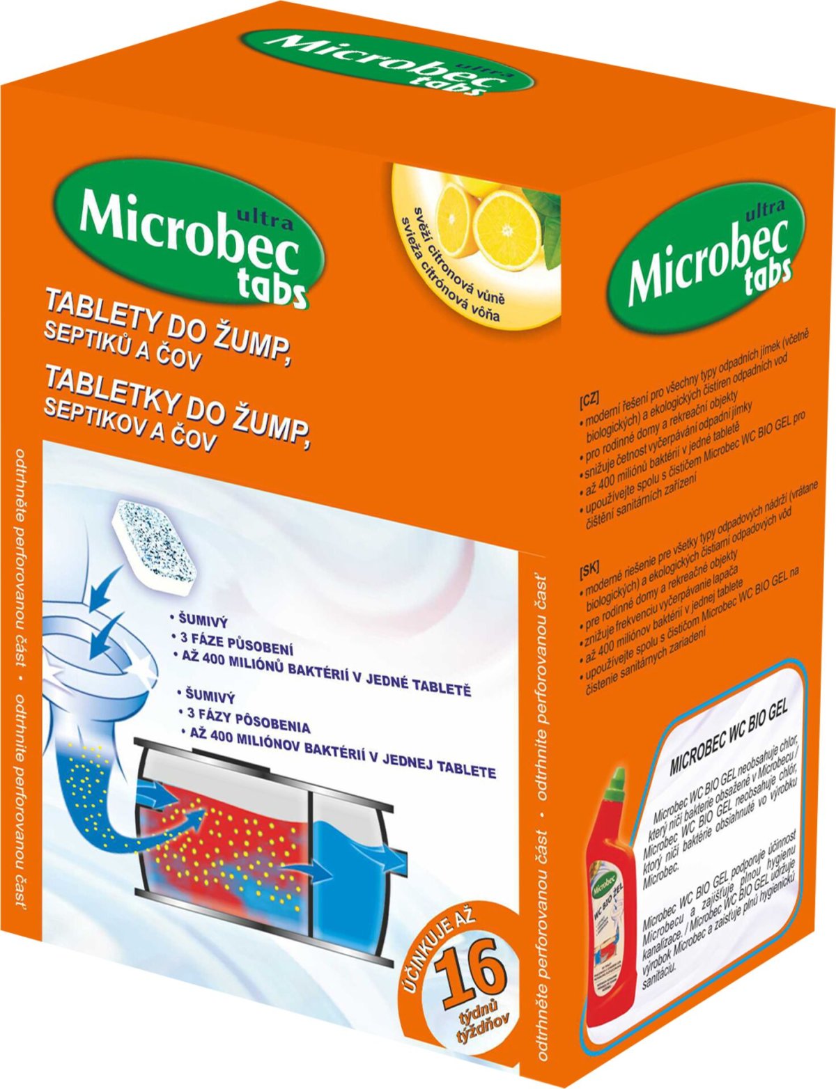 Bros - Microbec tablety do žump, septiků a ČOV 20g - 16 ks