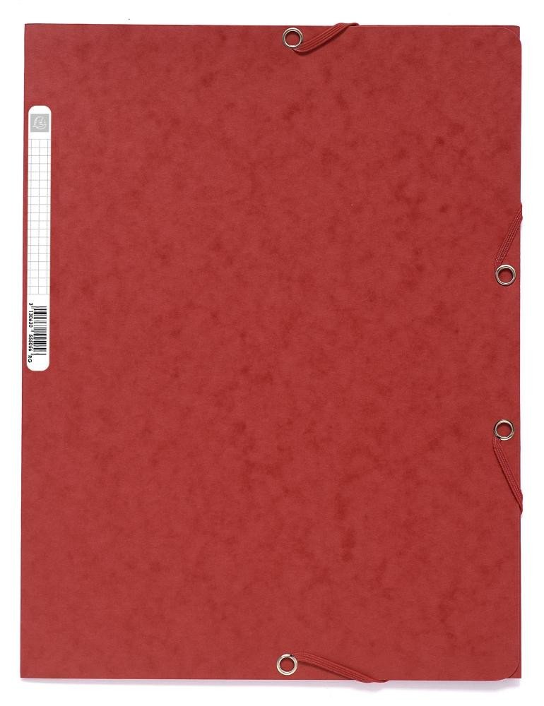Spisové desky s gumičkou A4 prešpán 400 g/m2 - červené