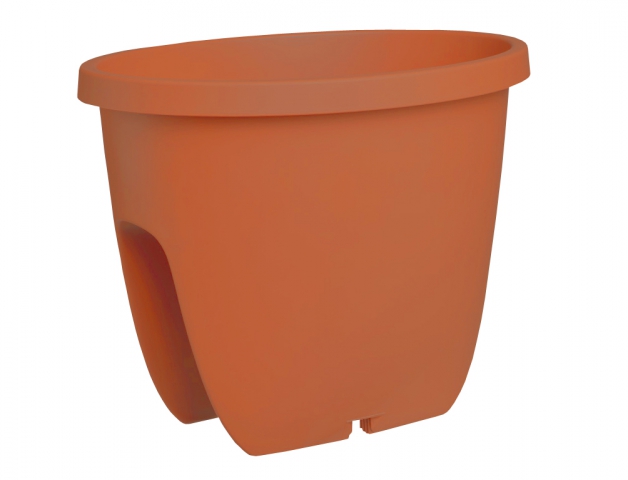 Truhlík BALCONIA na zábradlí plastový terakota 30cm