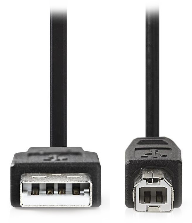 NEDIS kabel USB 2.0/ zástrčka A - zástrčka B/ k tiskárně apod./ černý/ bulk/ 2m