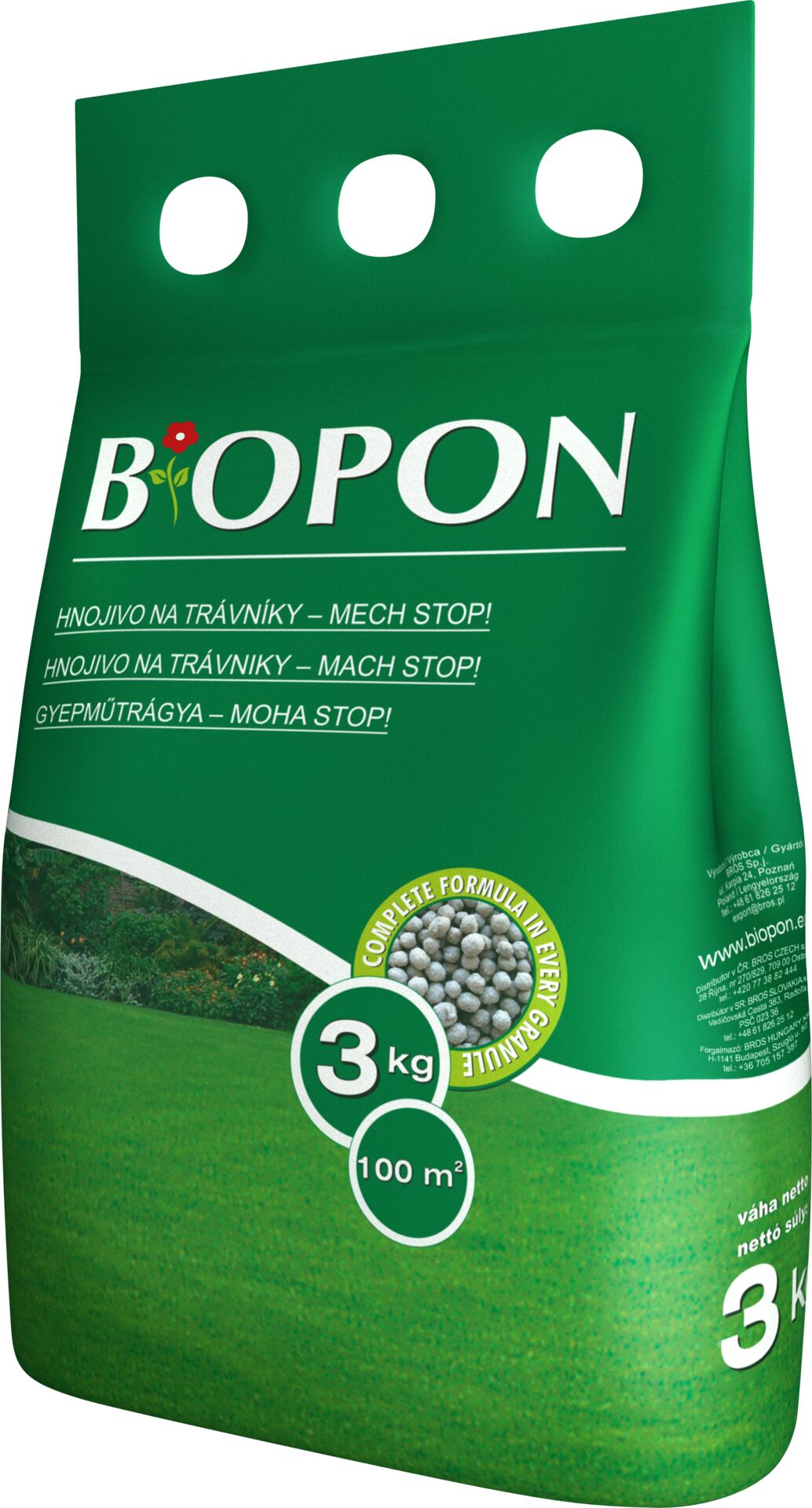 Bopon - trávníkové hnojivo proti mechu 3 kg BROS