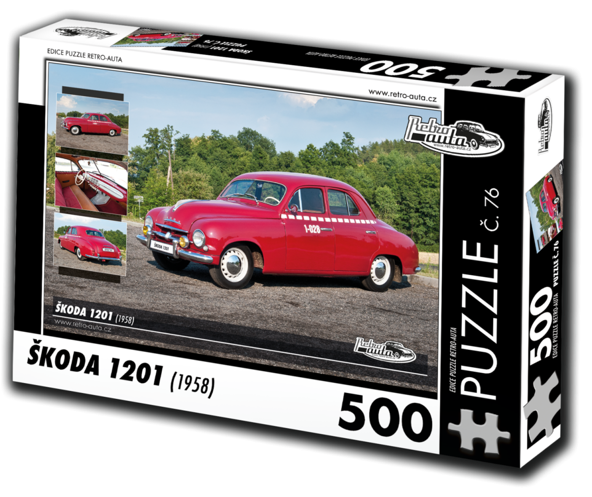 RETRO-AUTA Puzzle č. 76 Škoda 1201 (1958) 500 dílků