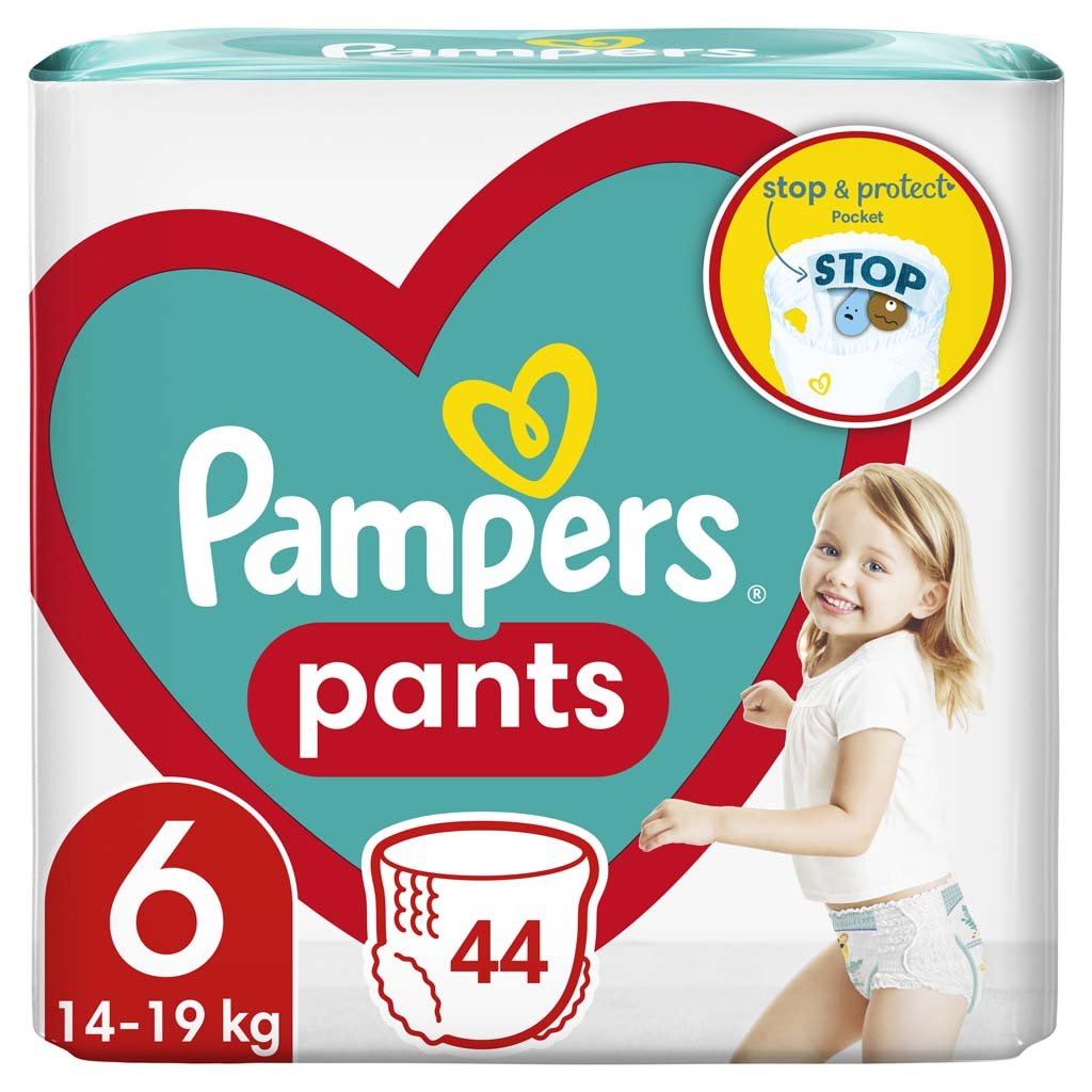 PAMPERS Activ Baby-Dry Pants Kalhotky plenkové jednorázové 6 (16 kg+) 44 ks - JUMBO PACK