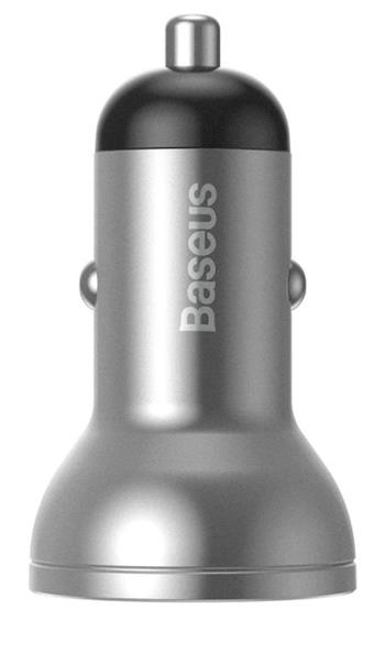 Baseus CCBX-0S Digital Display Nabíječka do Auta 2xUSB 24W Silver