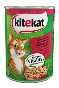 Kitekat konzerva s hovězím ve šťávě 400g