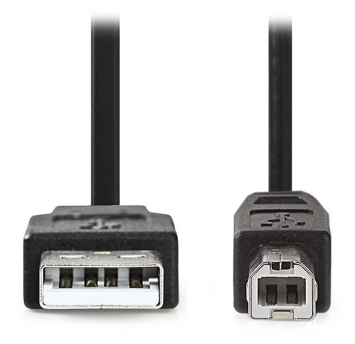 NEDIS kabel USB 2.0/ zástrčka A - zástrčka B/ k tiskárně apod./ černý/ 2m