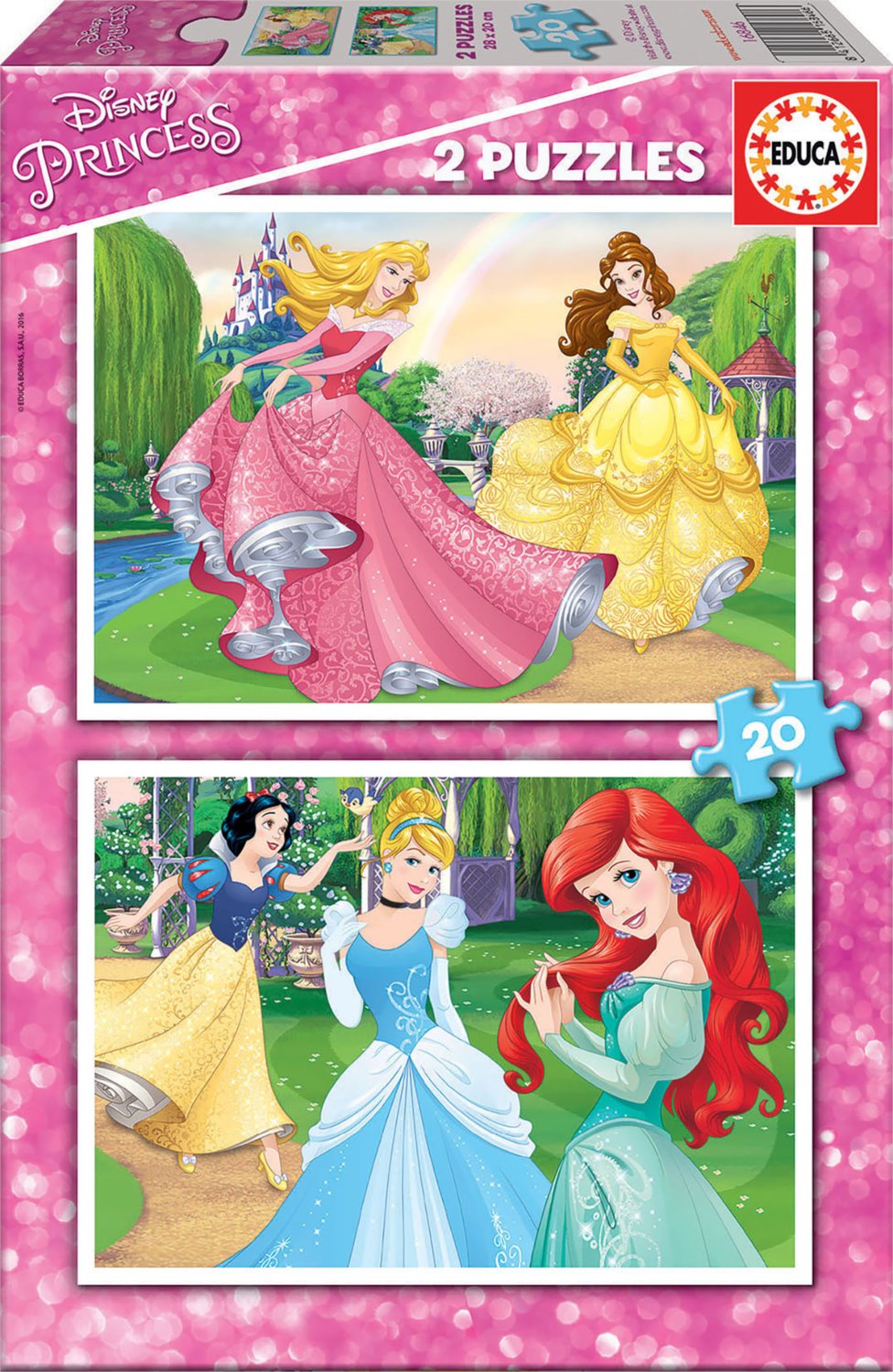 EDUCA Puzzle Disney princezny 2x20 dílků