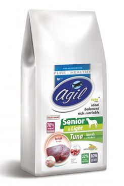 Agil Senior&Light Low Grain,Tuna,Lamb,Chicken 10kg