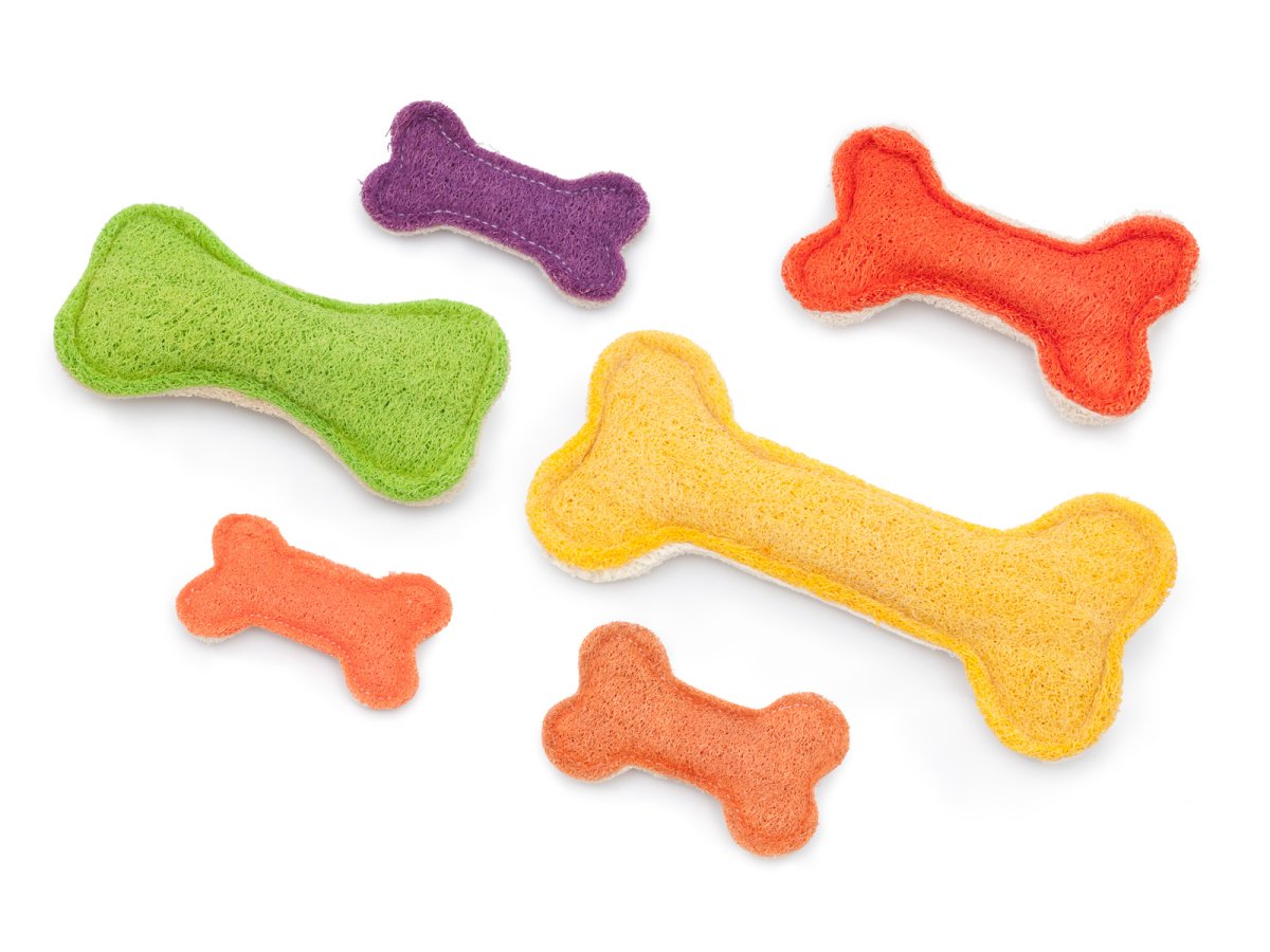 Domestico Dentální hračka z lufy pro psy a kočky, KOST, velikost 17 cm Velikost 14 cm