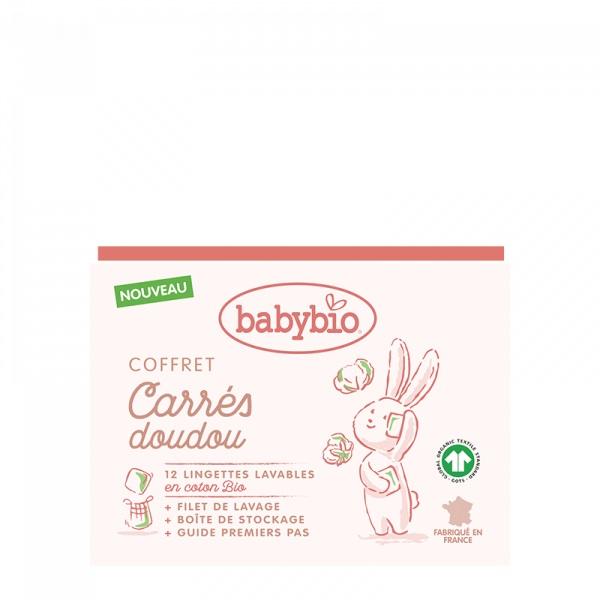 BABYBIO Sada hygienické žínky z BIO bavlny (12 ks), prací síťka a organizér