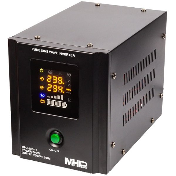 MHPower záložní zdroj MPU-500-12, UPS, 500W, čistý sinus, 12V