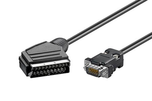 Kabel propojovací VGA MD15HD -> Scart(M) 2m