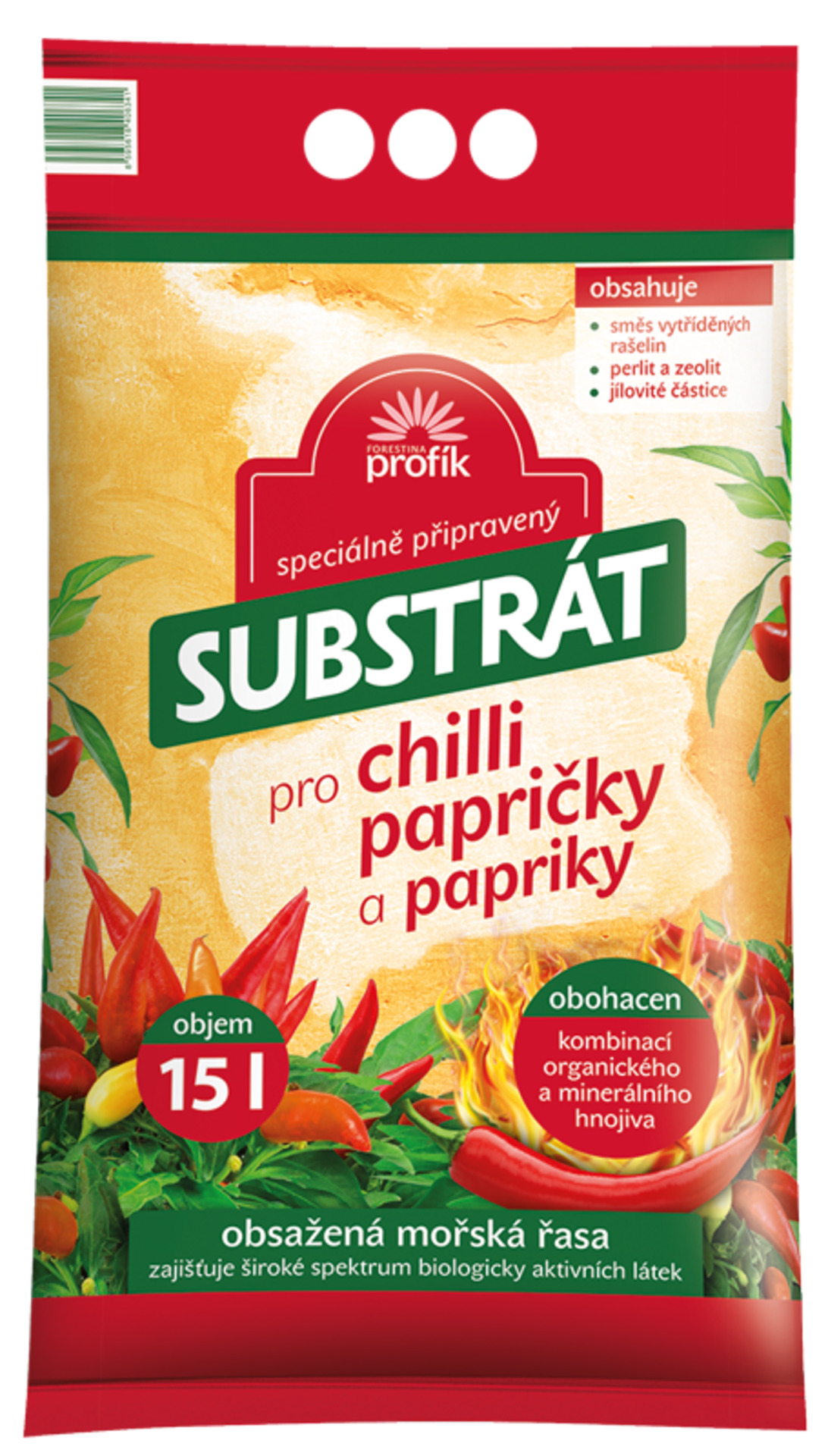 Substrát PROFÍK pro chilli papričky a papriky 15l