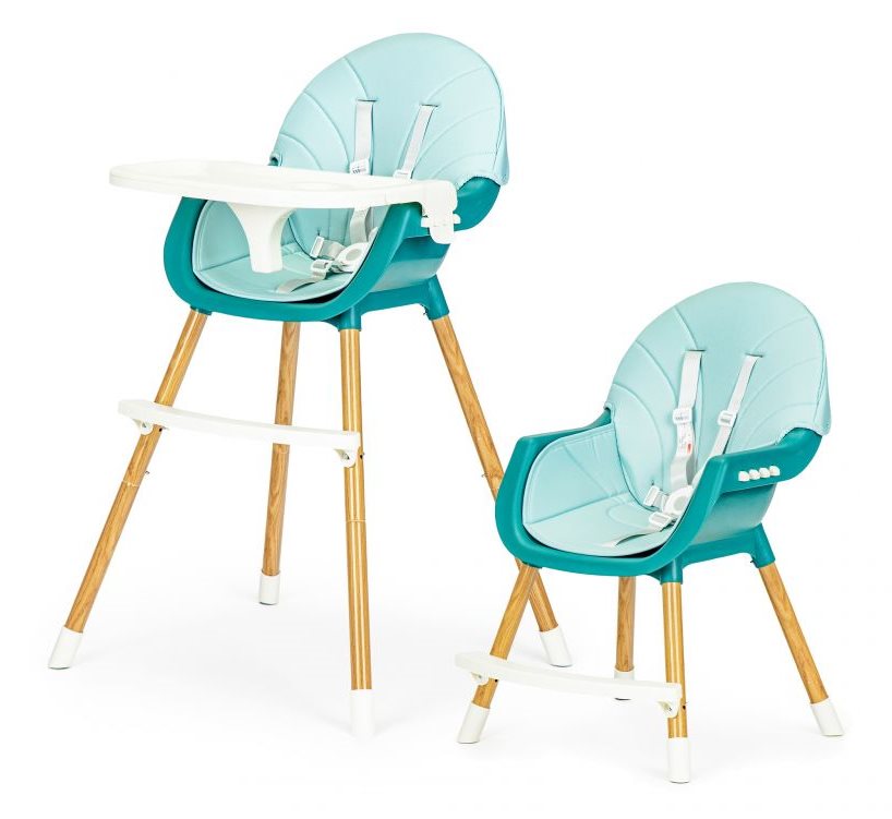 ECOTOYS Jídelní židlička 2v1 Modrá