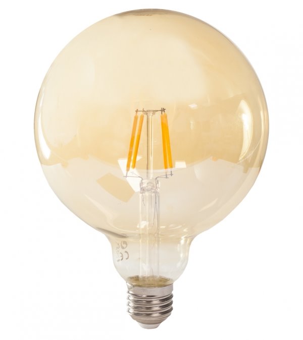TESLA LED žárovka GLOBE G125 VINTAGE/ E27/ G125/ 4W/ 230V/ 380lm/ 2400K/ teplá bílá/ zlatá