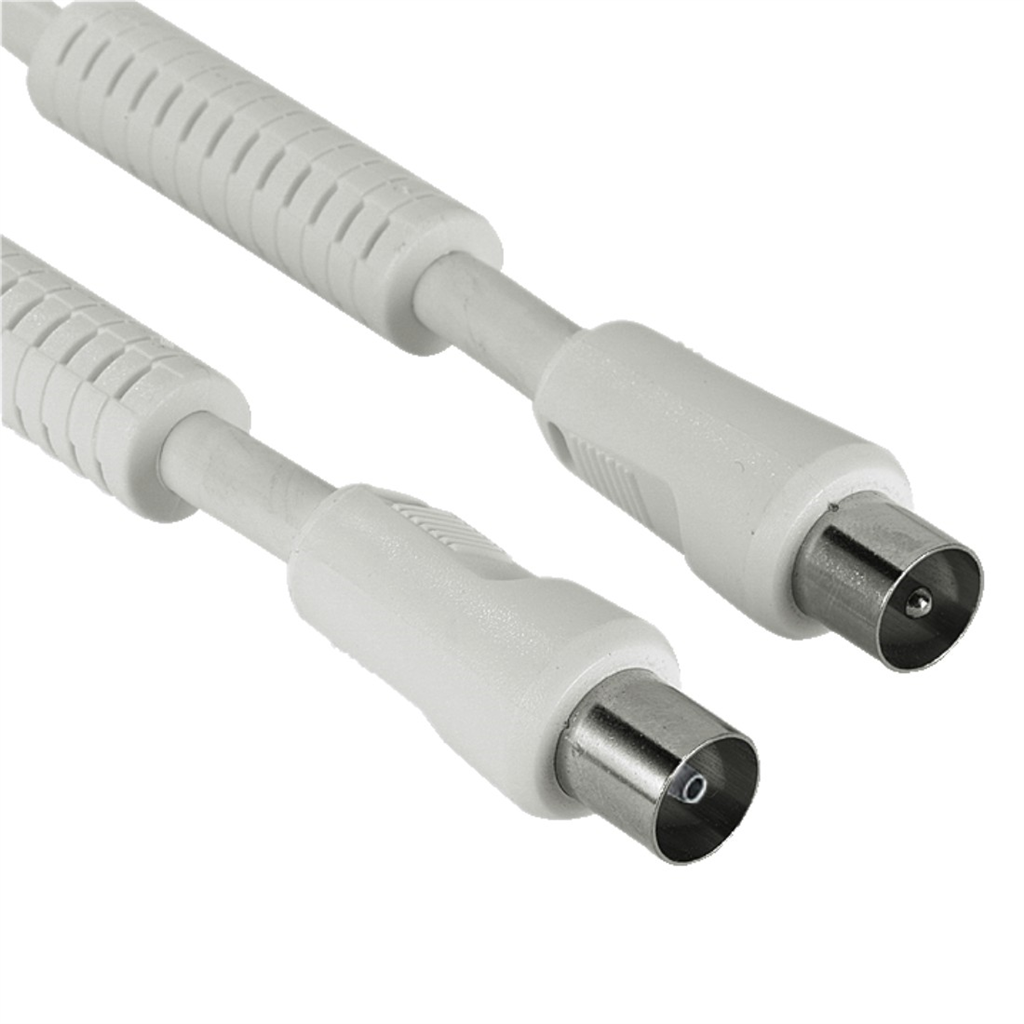 Hama anténní kabel 90dB, bílý, feritové filtry, 5m