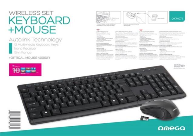 OMEGA set bezdrátové klávesnice a myši OKM071B
