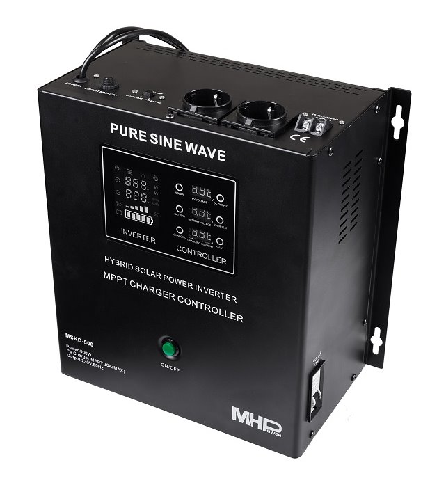 MHPower záložní zdroj MHPower MSKD-500-12, UPS, 500W, čistý sinus, 12V, solární regulátor MPPT