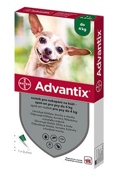 BAYER Advantix Spot-On pro psy do 4 kg (0,4ml)