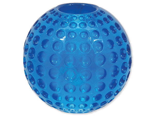Hračka DOG FANTASY Strong míček gumový s důlky modrý 6,3 cm (1ks)