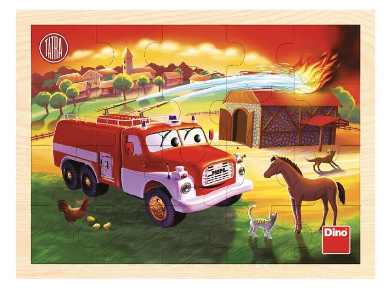Tatra - dřevěné puzzle hasiči 20 dílků