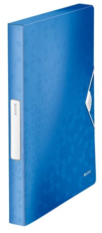 Box na dokumenty s gumičkou LEITZ WOW - A4, metalicky modrý - VÝPRODEJ