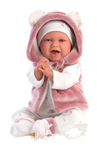 Llorens 74070 NEW BORN - realistická panenka miminko se zvuky a měkkým látkovým tělem - 42 cm - VÝPRODEJ