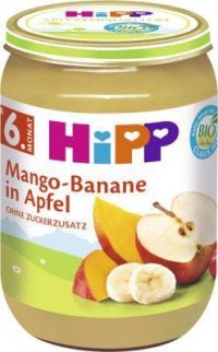 HiPP BIO Jablko s mangem a banány, 190 g - VÝPRODEJ