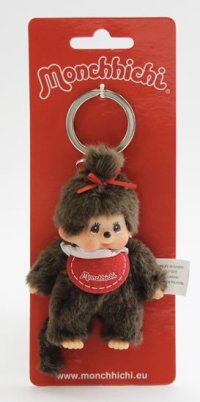 Monchhichi klíčenka - holka s mašlí (Mončiči) - VÝPRODEJ