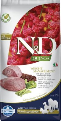 N&D QUINOA Dog GF Weight Management Lamb & Broccoli Adult Medium & Maxi 7 kg - VÝPRODEJ
