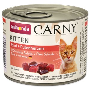Konzerva ANIMONDA Carny Kitten hovězí + krůtí srdíčka - 200 g - VÝPRODEJ
