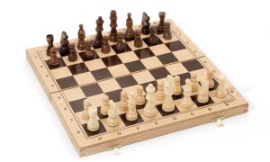 Jeujura Šachy v dřevěném skládacím boxu - VÝPRODEJ