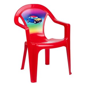 Dětský zahradní nábytek - Plastová židle červená auto - VÝPRODEJ