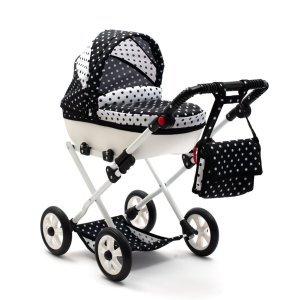 Dětský kočárek pro panenky New Baby COMFORT bílo-černý - VÝPRODEJ