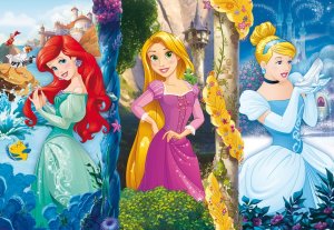 CLEMENTONI Puzzle Disney princezny: Ariel, Locika a Popelka MAXI 60 dílků - VÝPRODEJ