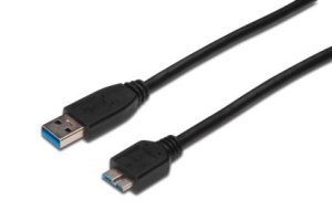 Digitus USB 3.0 kabel, USB A - Micro USB B, M / M, 0,5 m,UL, bl - VÝPRODEJ