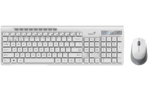 Genius SlimStar 8230 Set klávesnice a myši, bezdrátový, CZ+SK layout, Bluetooth, 2,4GHz, USB, bílá - VÝPRODEJ