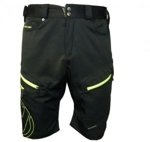 Kalhoty krátké pánské HAVEN NAVAHO SLIMFIT černo/zelené s cyklovložkou - XL - VÝPRODEJ