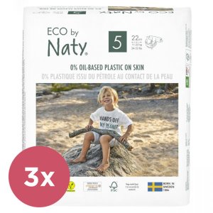 3x ECO BY NATY Pleny jednorázové 5 (11-25 kg) 22 ks - VÝPRODEJ