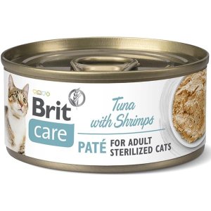 Konzerva BRIT Care Cat Sterilized Tuna Paté with Shrimps - 70 g - VÝPRODEJ