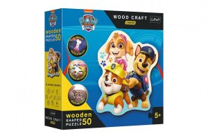 TREFL Wood Craft Junior puzzle Tlapková patrola 50 dílků - VÝPRODEJ