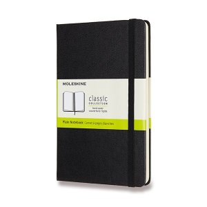 Zápisník Moleskine - tvrdé desky M, čistý, černý - VÝPRODEJ