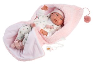 Llorens 73886 NEW BORN HOLČIČKA - realistická panenka miminko s celovinylovým tělem - 40 cm - VÝPRODEJ