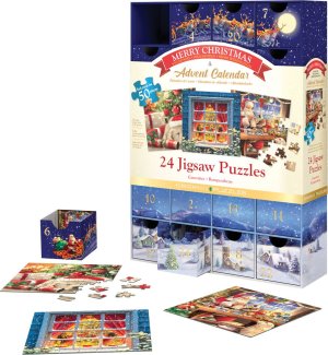 EUROGRAPHICS Puzzle Adventní kalendář: Veselé Vánoce 24x50 dílků - VÝPRODEJ