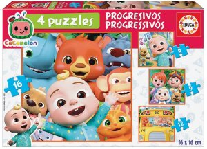 EDUCA Puzzle CoComelon 4v1 (6,9,12,16 dílků) - VÝPRODEJ