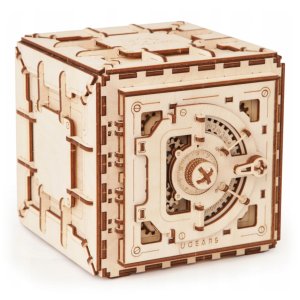 Ugears 3D dřevěné mechanické puzzle Trezor - VÝPRODEJ