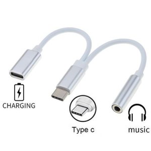 PremiumCord Převodník USB-C na audio konektor jack 3,5mm female + USB typ C konektor pro nabíjení - VÝPRODEJ