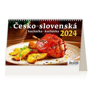 Kalendář stolní 2024 - Česko-slovenská kuchařka/kuchárka - VÝPRODEJ